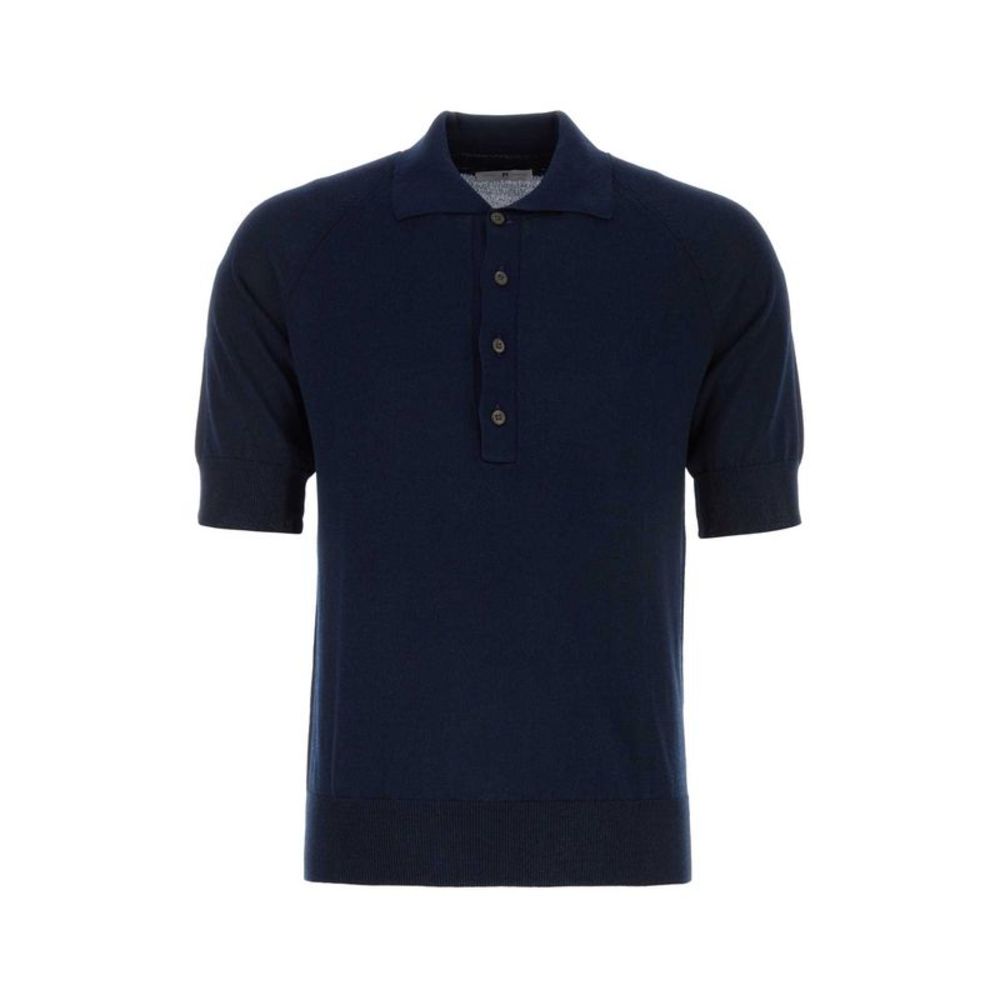 PT TORINO Navy Blue Cotton Blend Polo Shirt